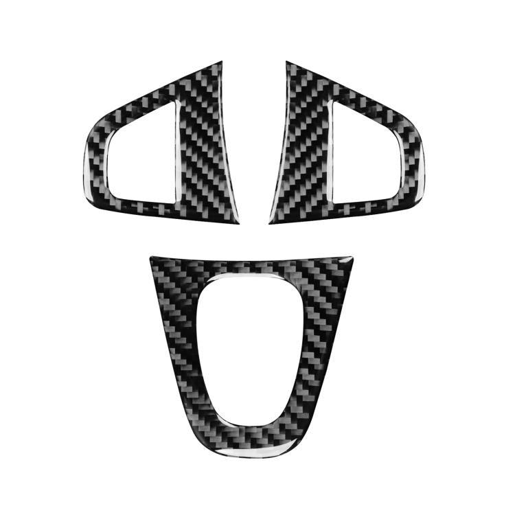 3pcs/Set Carbon Fiber Car Steering Wheel Buttons Decorative Sticker for Renault Fluence 2009-2017 / Megane 2008-2016, Left and Right Driver
