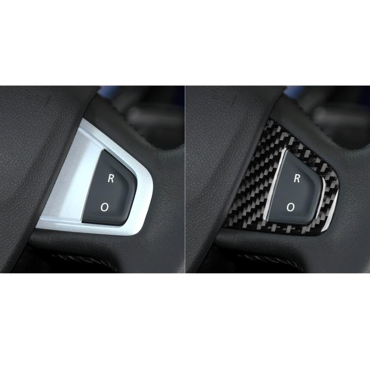 3pcs/Set Carbon Fiber Car Steering Wheel Buttons Decorative Sticker for Renault Fluence 2009-2017 / Megane 2008-2016, Left and Right Driver