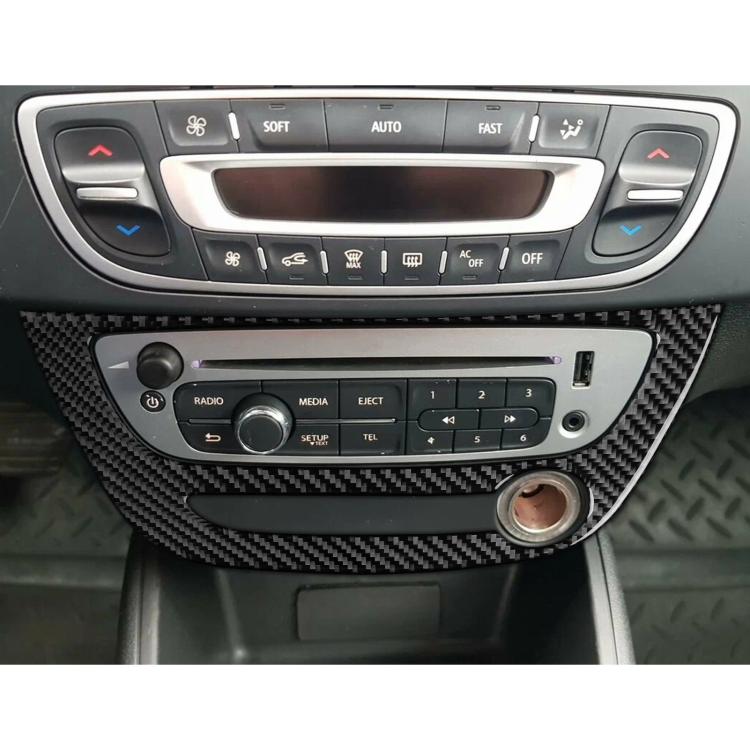Carbon Fiber Car Air Conditioner Panel A Decorative Sticker for Renault Fluence 2009-2017 / Megane 2008-2016, Left and Right Driver