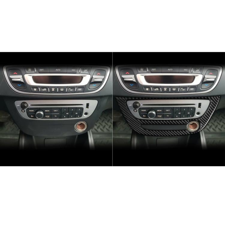Carbon Fiber Car Air Conditioner Panel A Decorative Sticker for Renault Fluence 2009-2017 / Megane 2008-2016, Left and Right Driver
