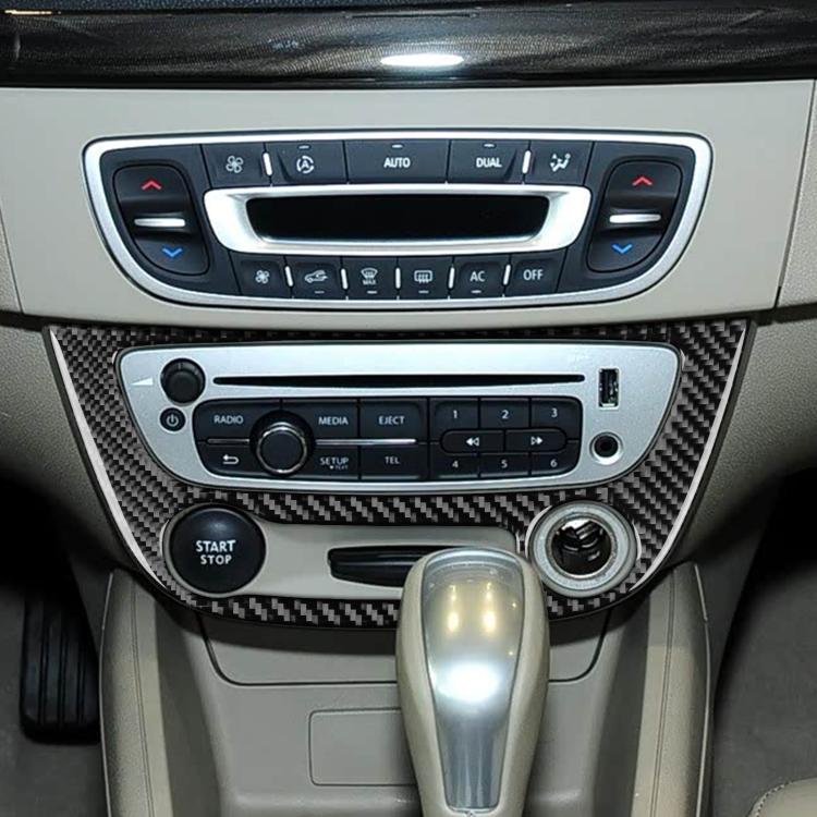 Carbon Fiber Car Air Conditioner Panel B Decorative Sticker for Renault Fluence 2009-2017 / Megane 2008-2016, Left and Right Driver