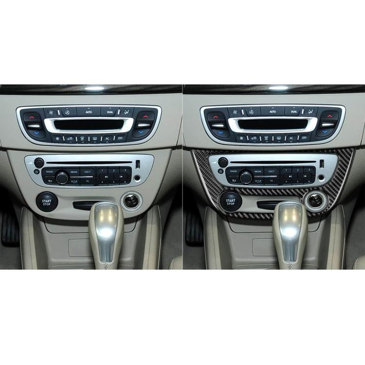 Carbon Fiber Car Air Conditioner Panel B Decorative Sticker for Renault Fluence 2009-2017 / Megane 2008-2016, Left and Right Driver