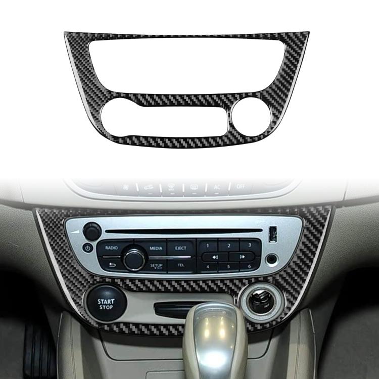 Carbon Fiber Car Air Conditioner Panel B Decorative Sticker for Renault Fluence 2009-2017 / Megane 2008-2016, Left and Right Driver