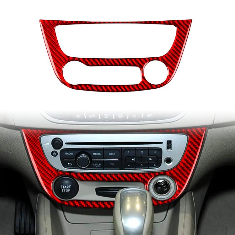 Carbon Fiber Car Air Conditioner Panel B Decorative Sticker for Renault Fluence 2009-2017 / Megane 2008-2016, Left and Right Driver