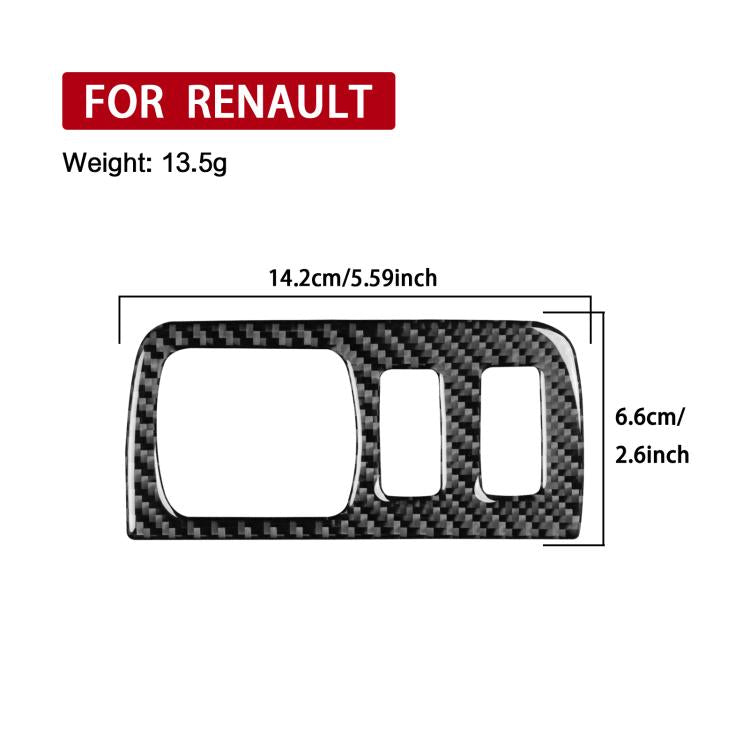 Carbon Fiber Car Headlight Button Frame Decorative Sticker for Renault Fluence 2009-2017 / Megane 2008-2016, Left and Right Driver