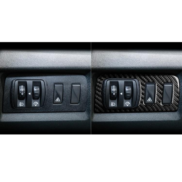 Carbon Fiber Car Headlight Button Frame Decorative Sticker for Renault Fluence 2009-2017 / Megane 2008-2016, Left and Right Driver