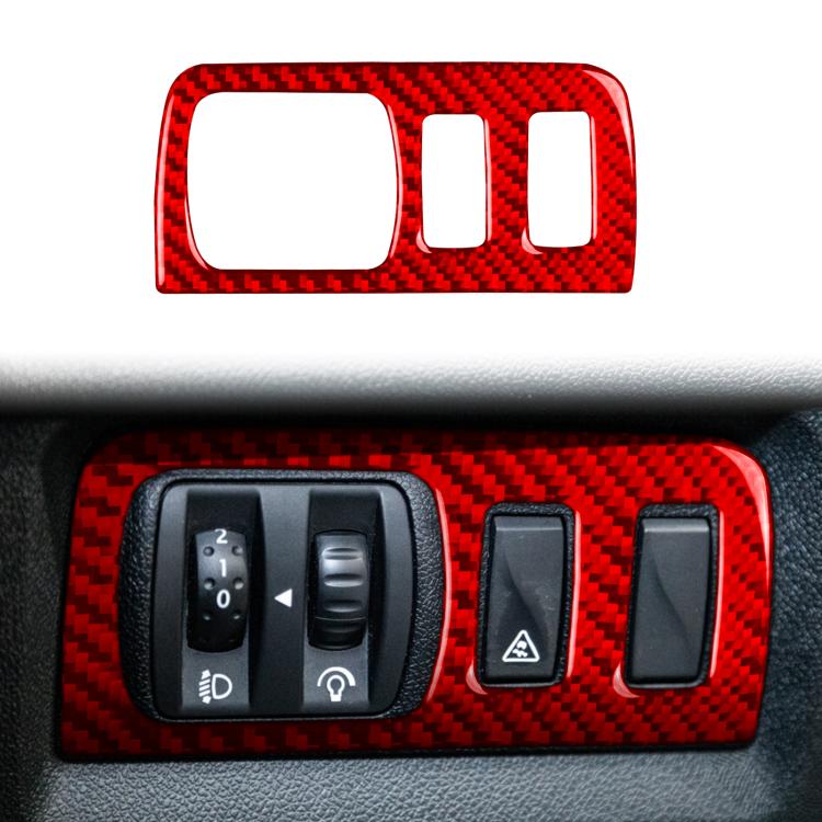 Carbon Fiber Car Headlight Button Frame Decorative Sticker for Renault Fluence 2009-2017 / Megane 2008-2016, Left and Right Driver