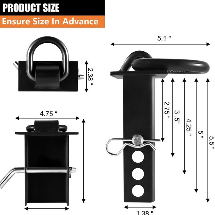 Car Stake Pocket D-Ring Hitch Pin Trailer Traction Connection Accessories