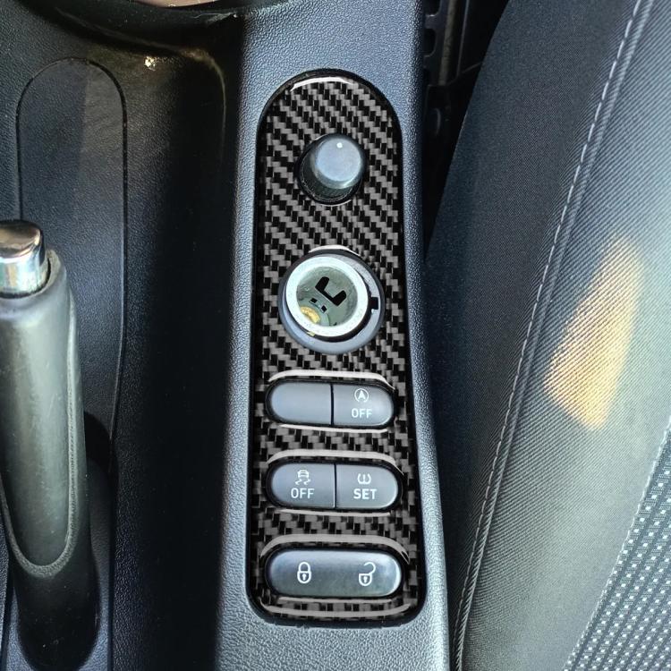 Carbon Fiber Car Rear Mirror Adjustment Switch Frame Decorative Sticker for SEAT Leon 2005-2012, Left and Right Driver