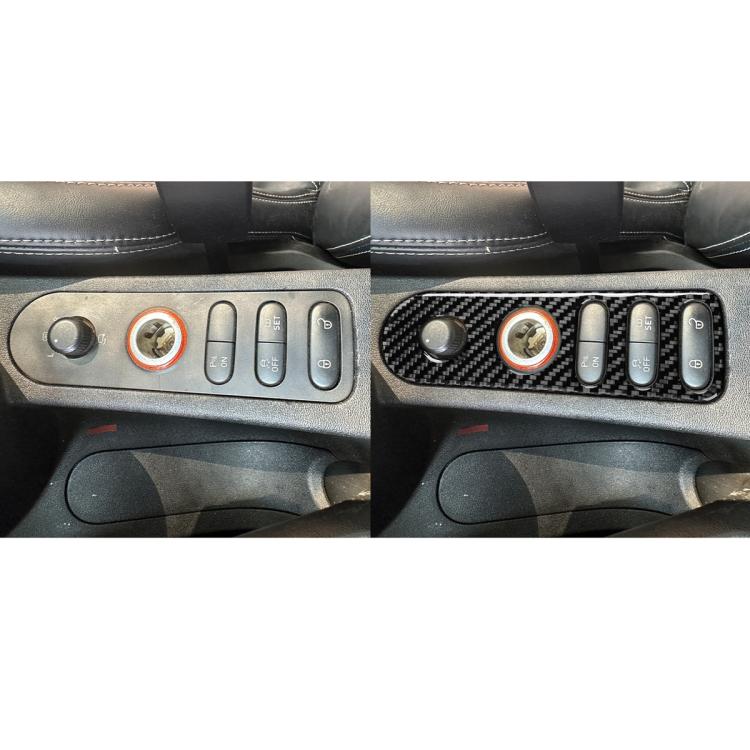 Carbon Fiber Car Rear Mirror Adjustment Switch Frame Decorative Sticker for SEAT Leon 2005-2012, Left and Right Driver