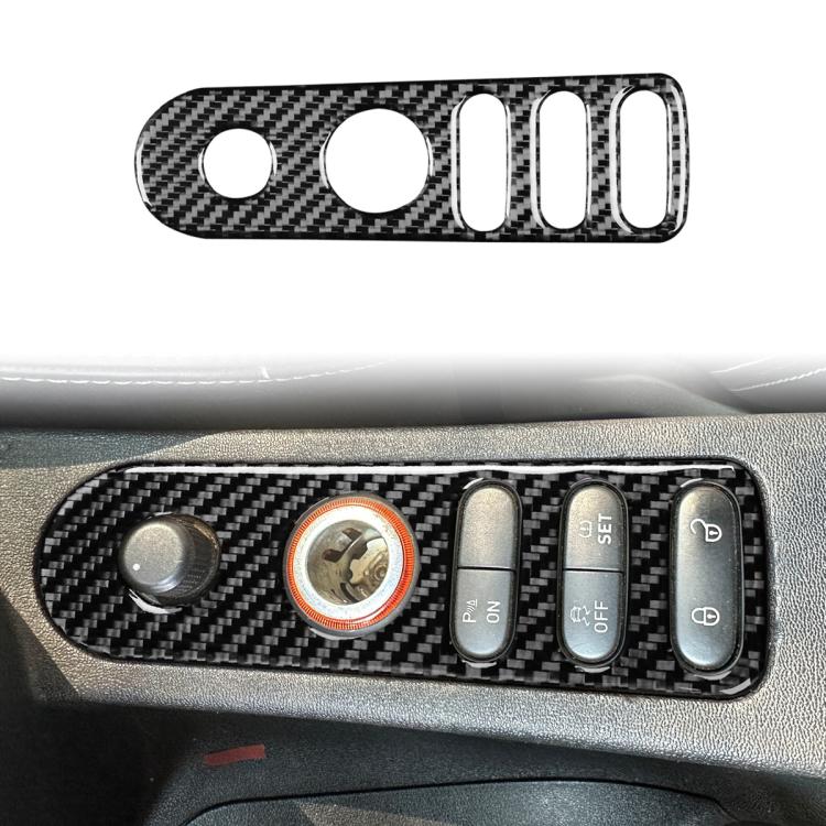 Carbon Fiber Car Rear Mirror Adjustment Switch Frame Decorative Sticker for SEAT Leon 2005-2012, Left and Right Driver