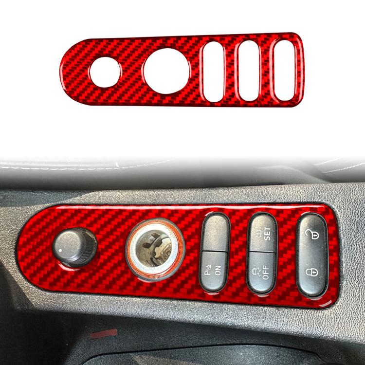 Carbon Fiber Car Rear Mirror Adjustment Switch Frame Decorative Sticker for SEAT Leon 2005-2012, Left and Right Driver