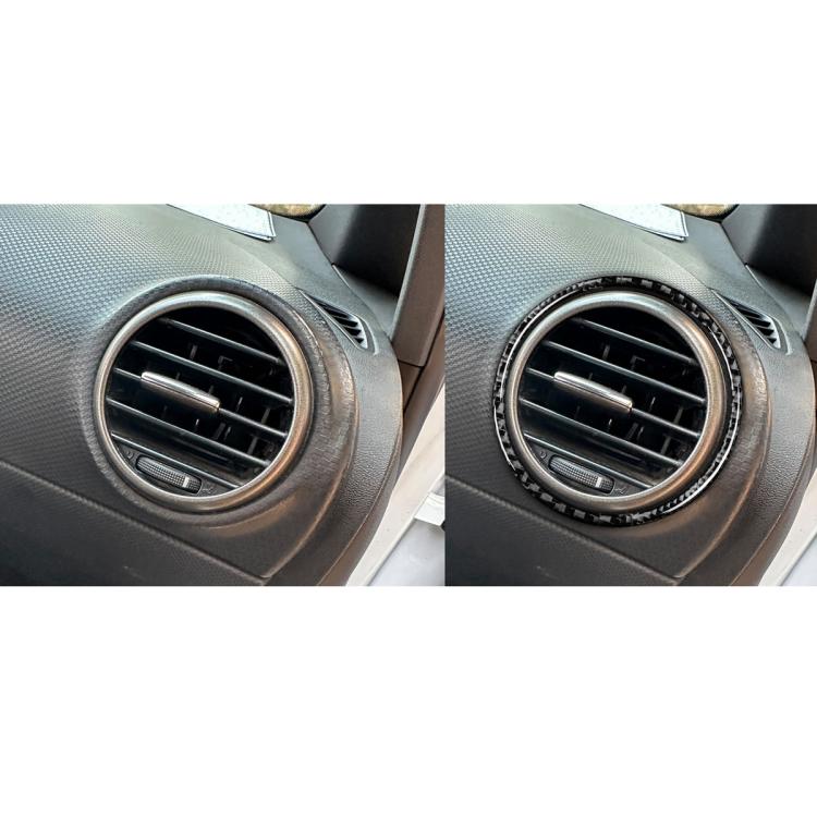2pcs/Set Carbon Fiber Car AC Two Sides Air Outlet Decorative Sticker for SEAT Leon 2005-2012, Left and Right Driver