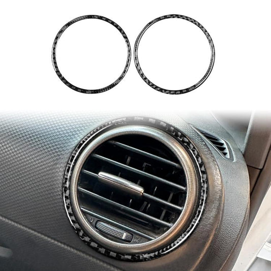 2pcs/Set Carbon Fiber Car AC Two Sides Air Outlet Decorative Sticker for SEAT Leon 2005-2012, Left and Right Driver