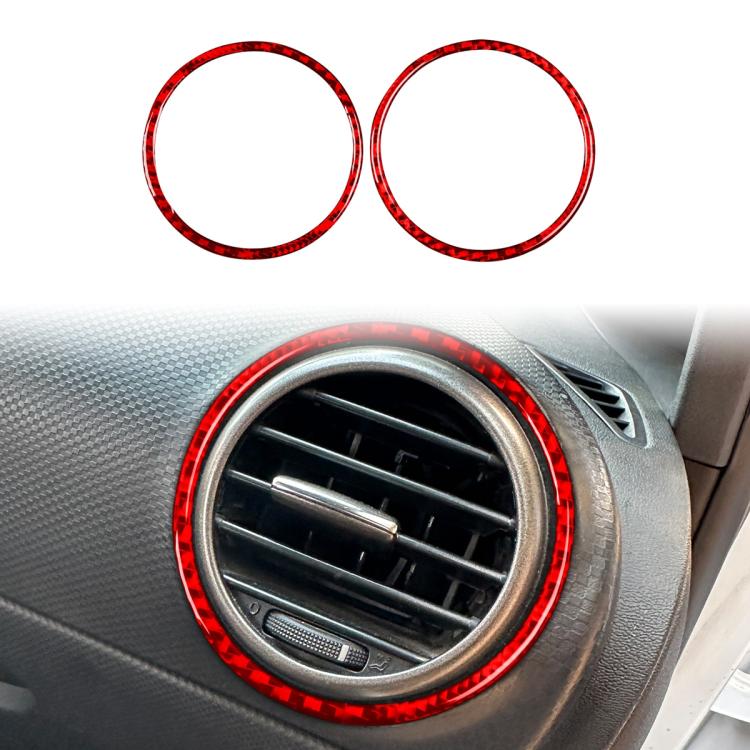 2pcs/Set Carbon Fiber Car AC Two Sides Air Outlet Decorative Sticker for SEAT Leon 2005-2012, Left and Right Driver