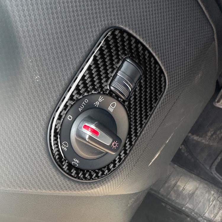 Carbon Fiber Car Headlight Switch Panel Decorative Sticker for SEAT Leon 2005-2012