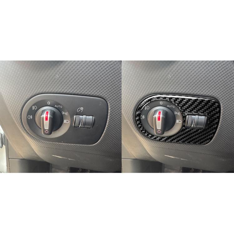 Carbon Fiber Car Headlight Switch Panel Decorative Sticker for SEAT Leon 2005-2012