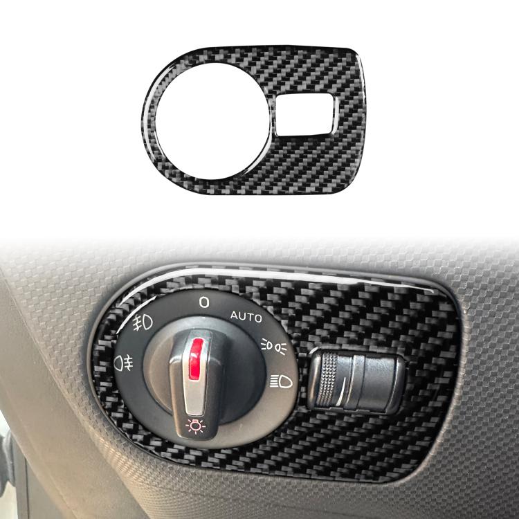 Carbon Fiber Car Headlight Switch Panel Decorative Sticker for SEAT Leon 2005-2012