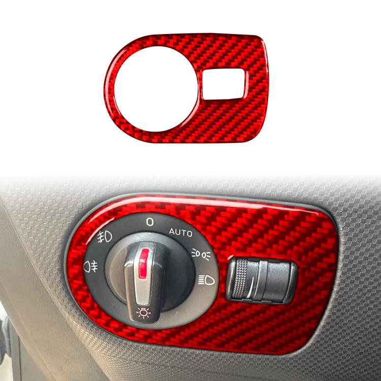 Carbon Fiber Car Headlight Switch Panel Decorative Sticker for SEAT Leon 2005-2012