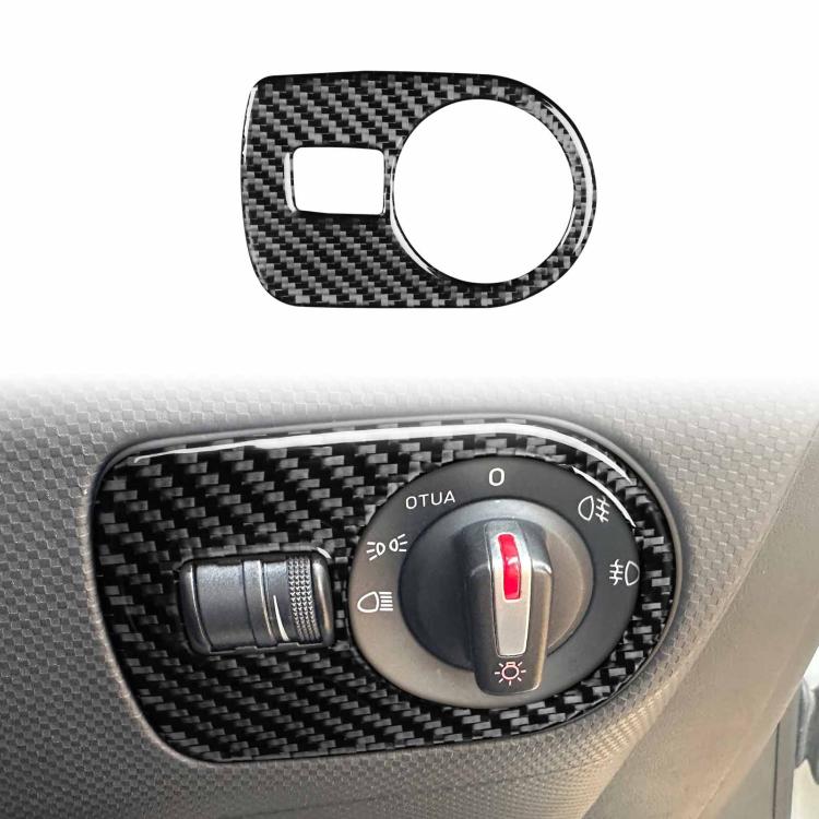 Carbon Fiber Car Headlight Switch Panel Decorative Sticker for SEAT Leon 2005-2012
