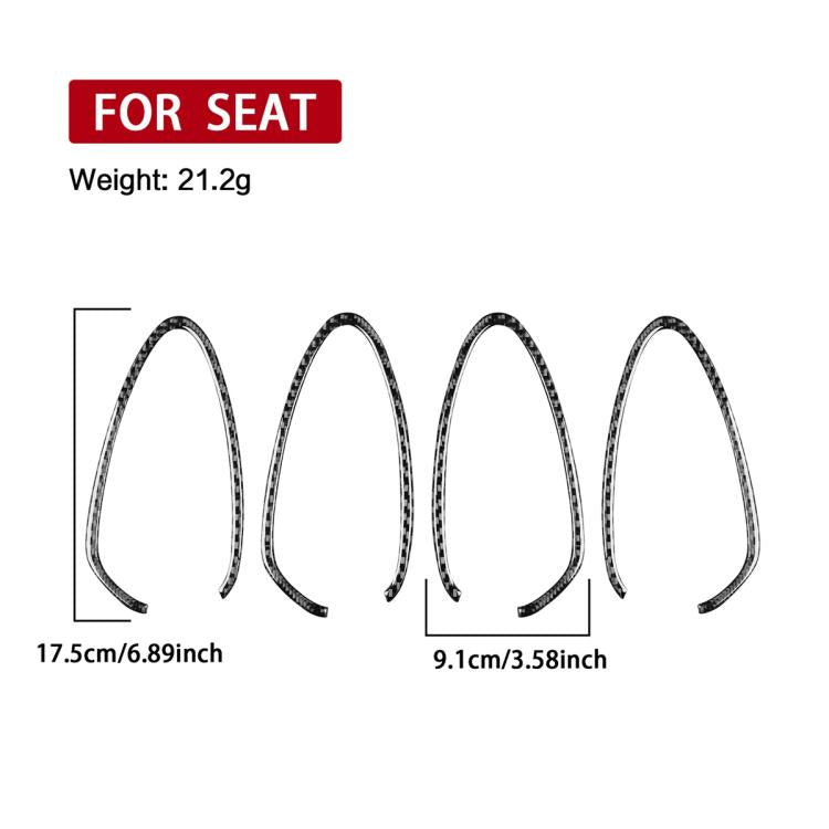 4pcs/Set Carbon Fiber Car Inner Door Handle Panel Decorative Sticker for SEAT Leon 2005-2012, Left and Right Driver