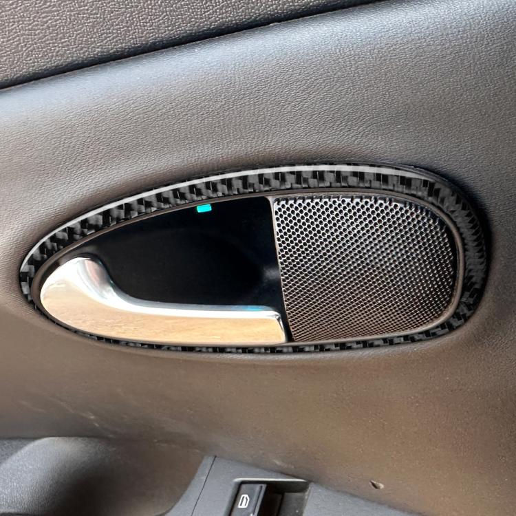 4pcs/Set Carbon Fiber Car Inner Door Handle Panel Decorative Sticker for SEAT Leon 2005-2012, Left and Right Driver