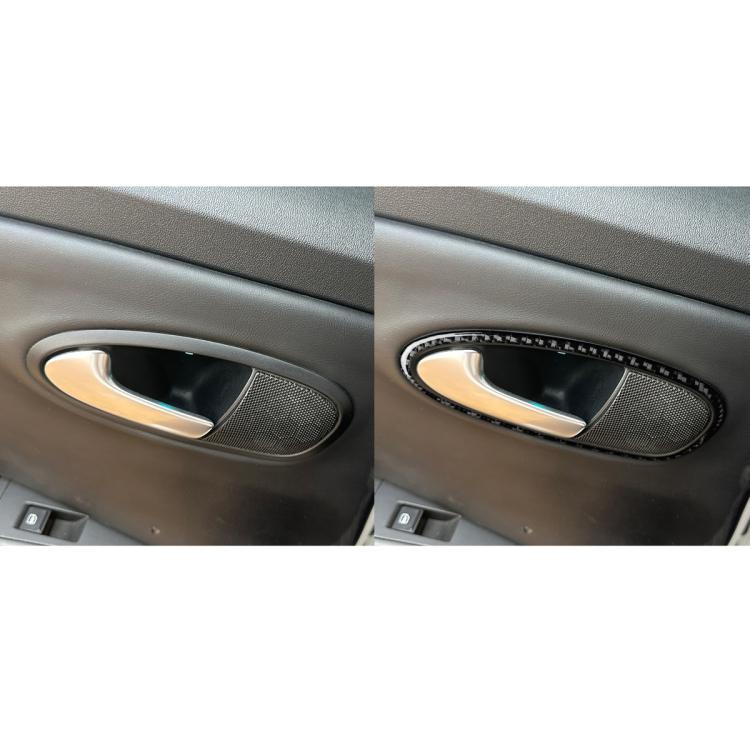 4pcs/Set Carbon Fiber Car Inner Door Handle Panel Decorative Sticker for SEAT Leon 2005-2012, Left and Right Driver