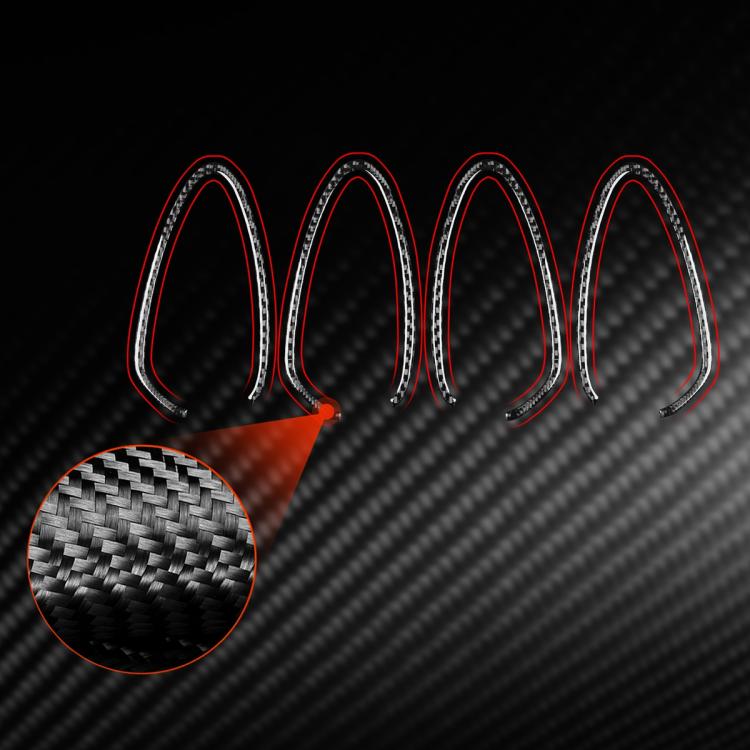 4pcs/Set Carbon Fiber Car Inner Door Handle Panel Decorative Sticker for SEAT Leon 2005-2012, Left and Right Driver