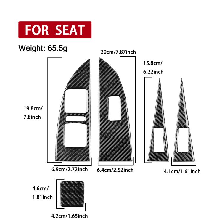 5pcs/Set Carbon Fiber Car Lifting Panel Decorative Sticker for SEAT Leon 2005-2012