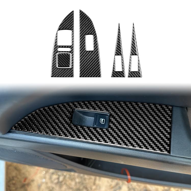5pcs/Set Carbon Fiber Car Lifting Panel Decorative Sticker for SEAT Leon 2005-2012