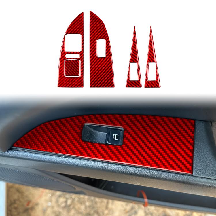 5pcs/Set Carbon Fiber Car Lifting Panel Decorative Sticker for SEAT Leon 2005-2012