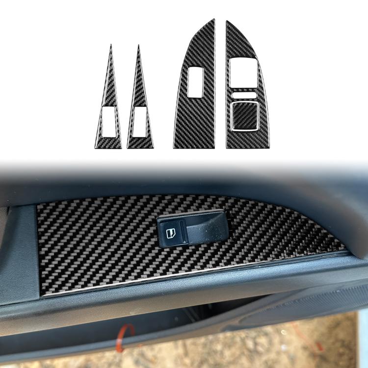 5pcs/Set Carbon Fiber Car Lifting Panel Decorative Sticker for SEAT Leon 2005-2012