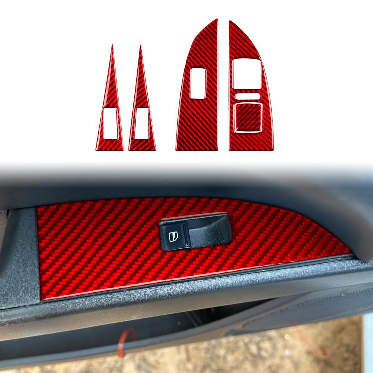 5pcs/Set Carbon Fiber Car Lifting Panel Decorative Sticker for SEAT Leon 2005-2012