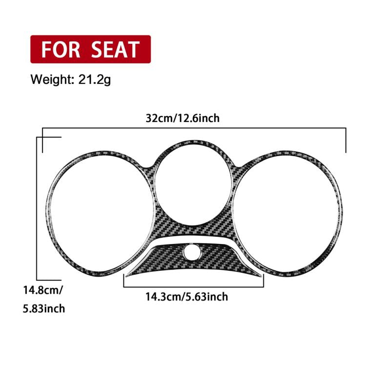 2pcs/Set Carbon Fiber Car Speedometer Surrounded Panel Decorative Sticker for SEAT Leon 2005-2012, Left and Right Driver