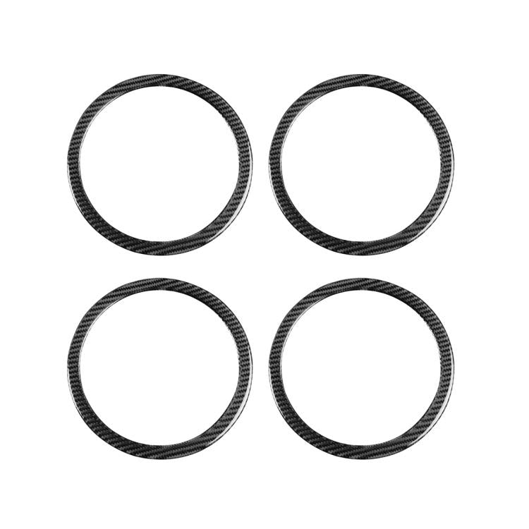 4pcs/Set Carbon Fiber Car Door Horn Ring Decorative Sticker for SEAT Leon 2005-2012, Left and Right Driver