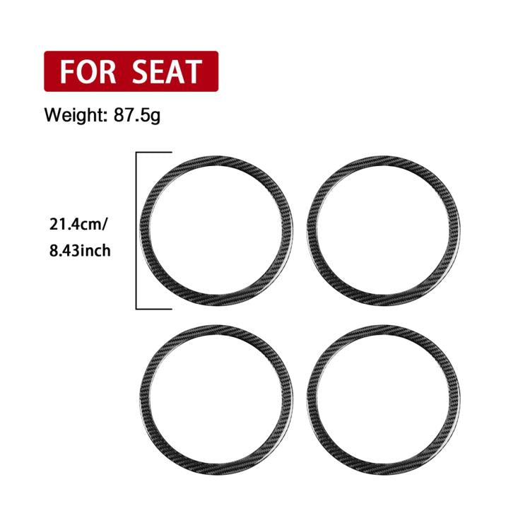 4pcs/Set Carbon Fiber Car Door Horn Ring Decorative Sticker for SEAT Leon 2005-2012, Left and Right Driver