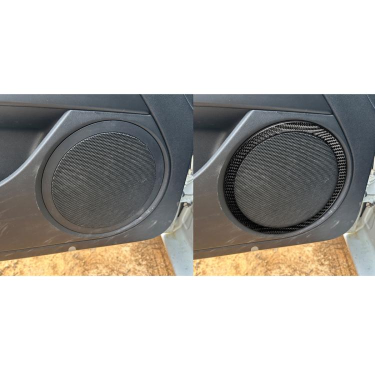 4pcs/Set Carbon Fiber Car Door Horn Ring Decorative Sticker for SEAT Leon 2005-2012, Left and Right Driver