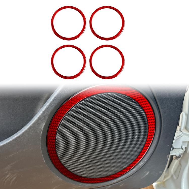 4pcs/Set Carbon Fiber Car Door Horn Ring Decorative Sticker for SEAT Leon 2005-2012, Left and Right Driver