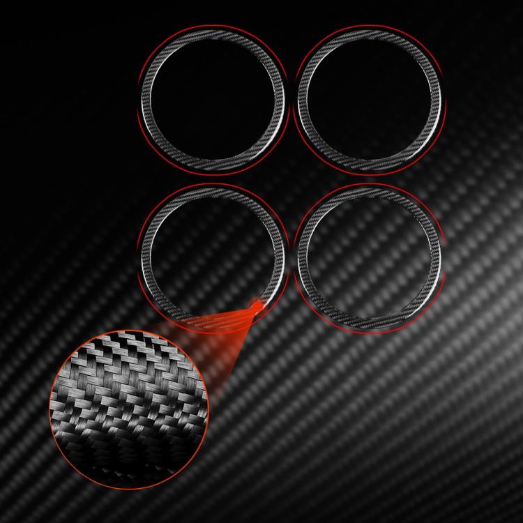 4pcs/Set Carbon Fiber Car Door Horn Ring Decorative Sticker for SEAT Leon 2005-2012, Left and Right Driver