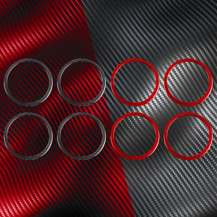 4pcs/Set Carbon Fiber Car Door Horn Ring Decorative Sticker for SEAT Leon 2005-2012, Left and Right Driver
