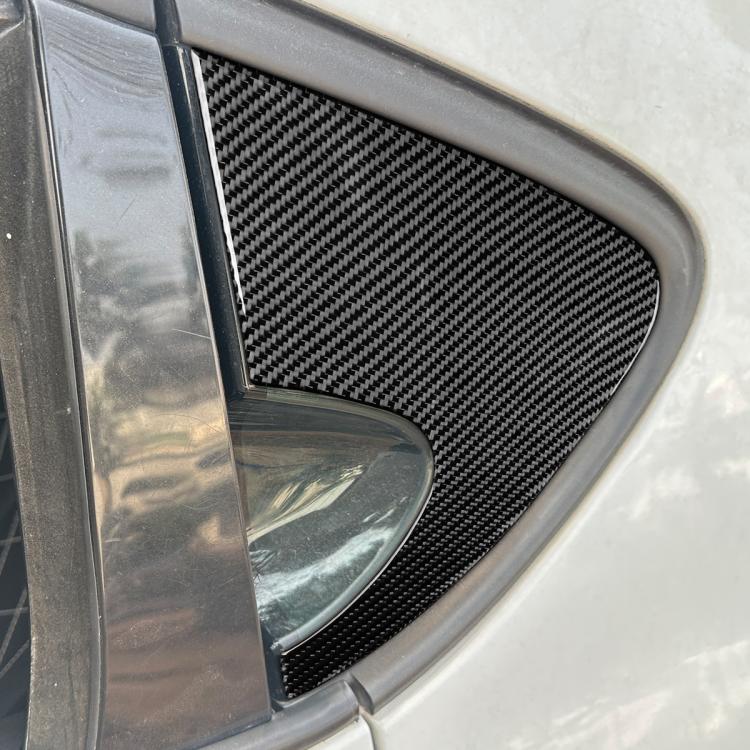 2pcs/Set Carbon Fiber Car Rear Triangle Window Decorative Sticker for SEAT Leon 2005-2012, Left and Right Driver