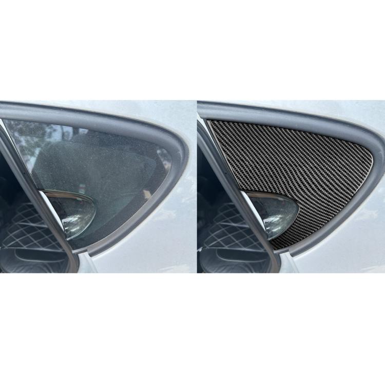 2pcs/Set Carbon Fiber Car Rear Triangle Window Decorative Sticker for SEAT Leon 2005-2012, Left and Right Driver