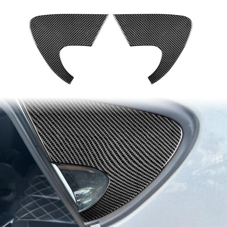 2pcs/Set Carbon Fiber Car Rear Triangle Window Decorative Sticker for SEAT Leon 2005-2012, Left and Right Driver