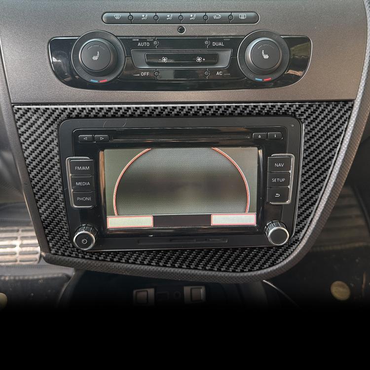 Carbon Fiber Car Center Console Panel Decorative Sticker for SEAT Leon 2005-2012