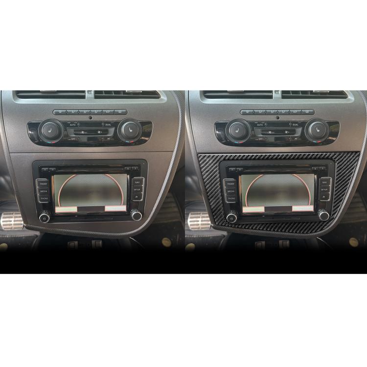 Carbon Fiber Car Center Console Panel Decorative Sticker for SEAT Leon 2005-2012