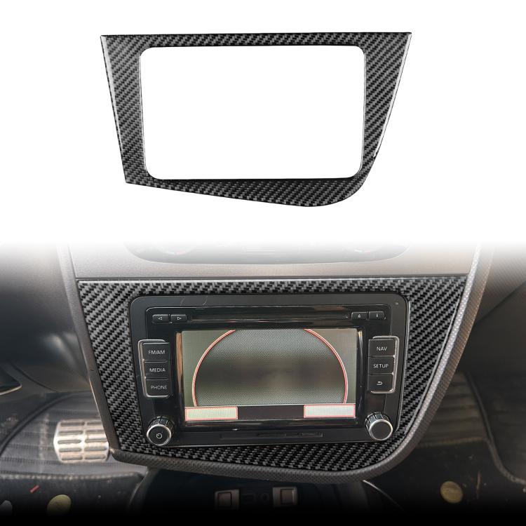 Carbon Fiber Car Center Console Panel Decorative Sticker for SEAT Leon 2005-2012