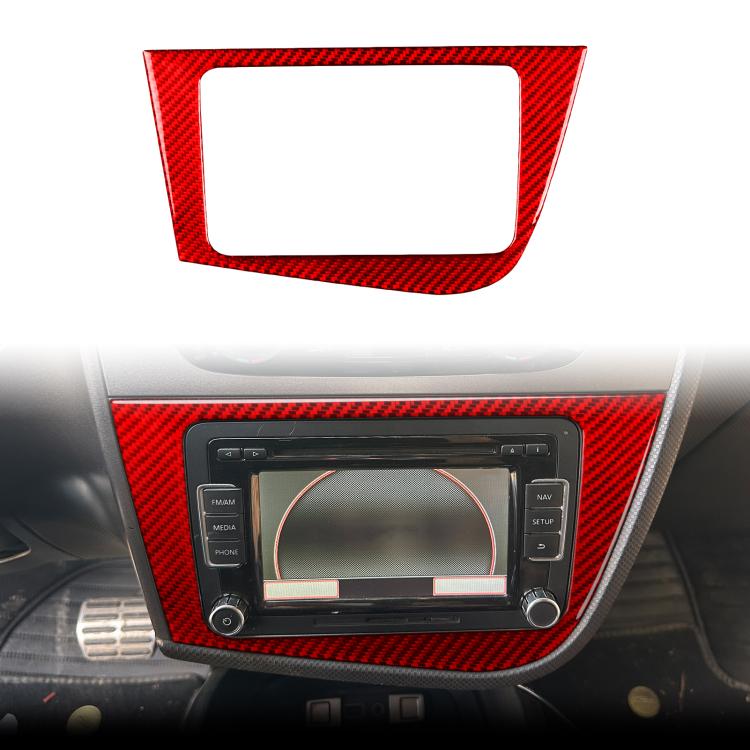 Carbon Fiber Car Center Console Panel Decorative Sticker for SEAT Leon 2005-2012