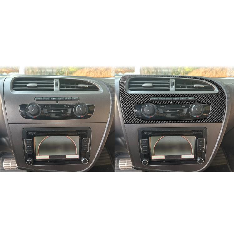 Carbon Fiber Car Center Console Air Conditioner Panel Decorative Sticker for SEAT Leon 2005-2012