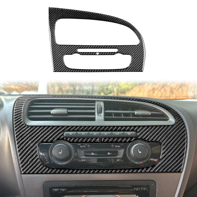 Carbon Fiber Car Center Console Air Conditioner Panel Decorative Sticker for SEAT Leon 2005-2012