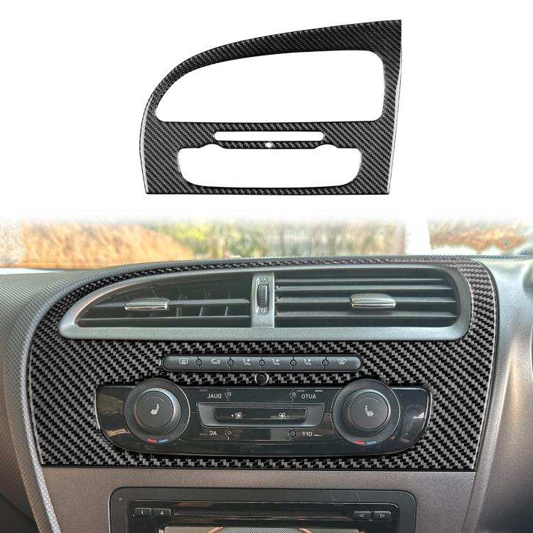 Carbon Fiber Car Center Console Air Conditioner Panel Decorative Sticker for SEAT Leon 2005-2012